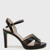 Sona90 Cross Strap Platform Sandal In Black Patent
