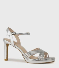 Sona90 Cross Strap Platform Sandal In Silver