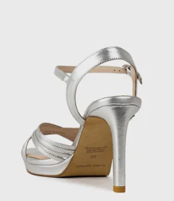 Sona90 Cross Strap Platform Sandal In Silver