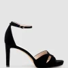 Spencer90 Interlocked Detail Platform Sandal In Black Suede