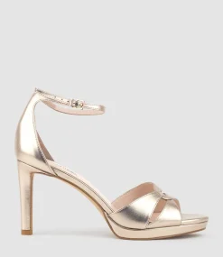 Spencer90 Interlocked Detail Platform Sandal In Rosegold