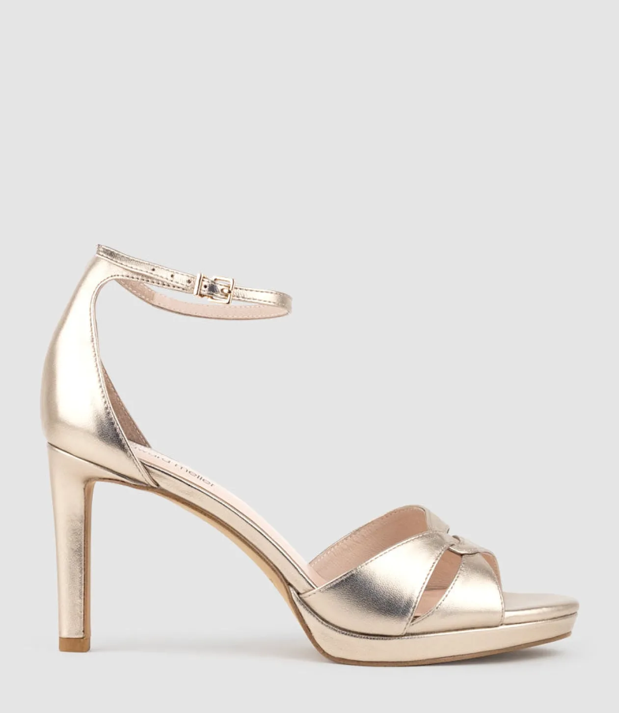Spencer90 Interlocked Detail Platform Sandal In Rosegold