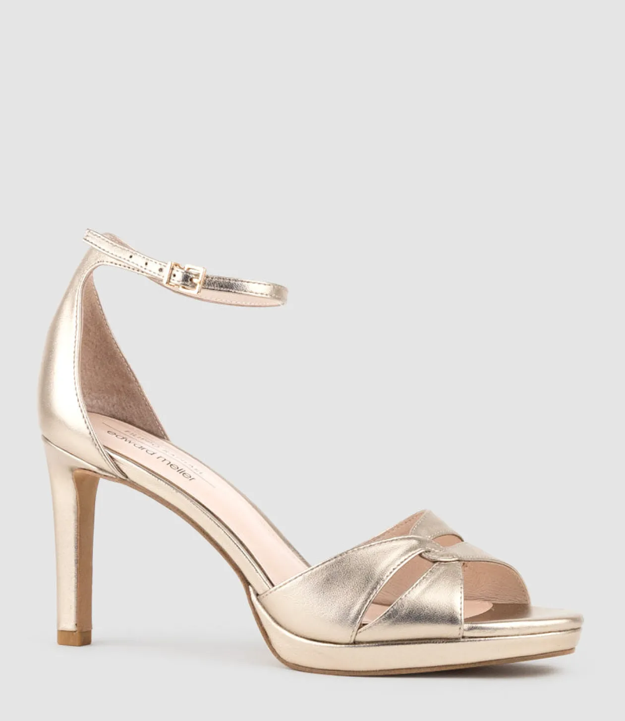 Spencer90 Interlocked Detail Platform Sandal In Rosegold