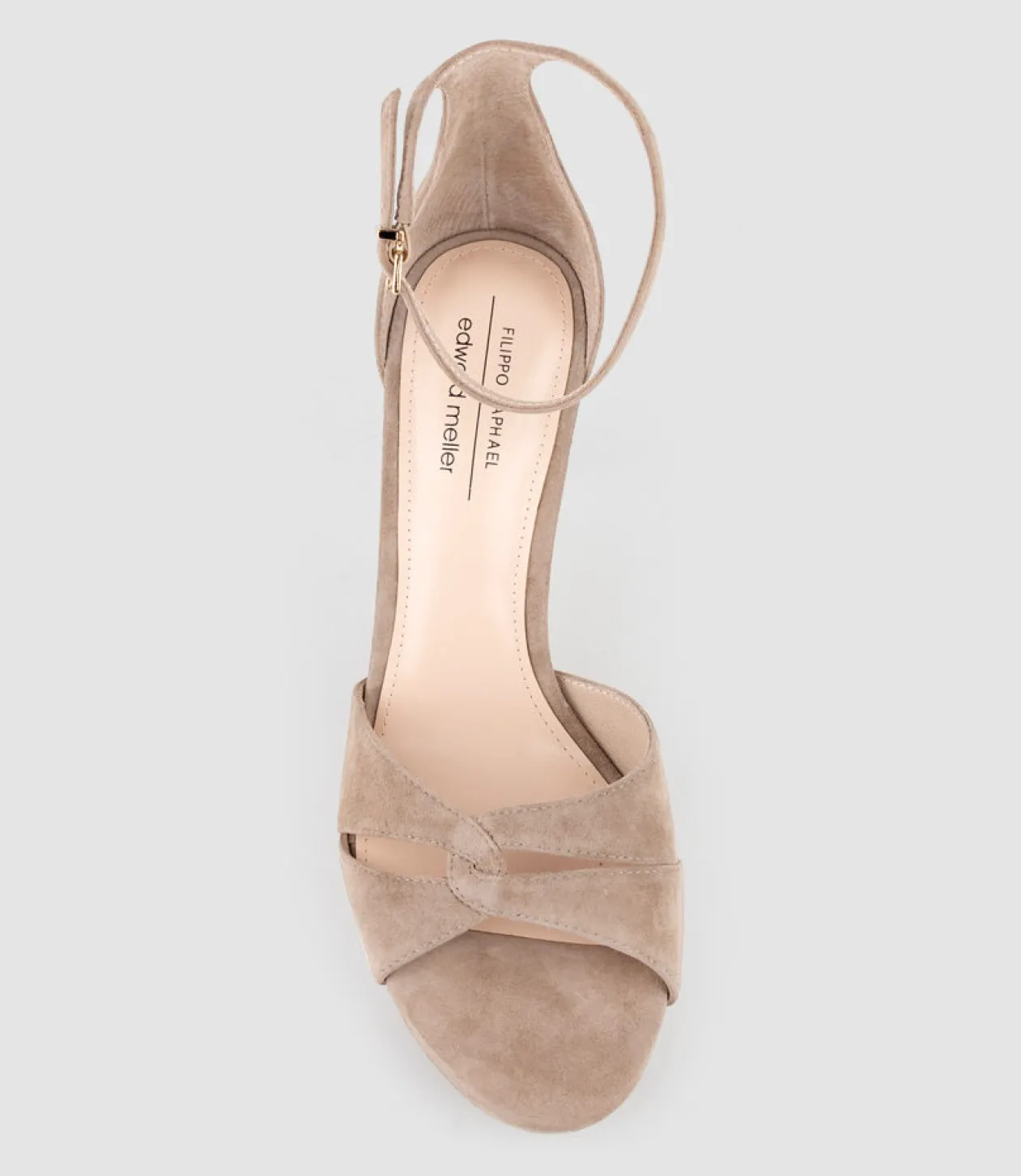 Spencer90 Interlocked Detail Platform Sandal In Nude Suede