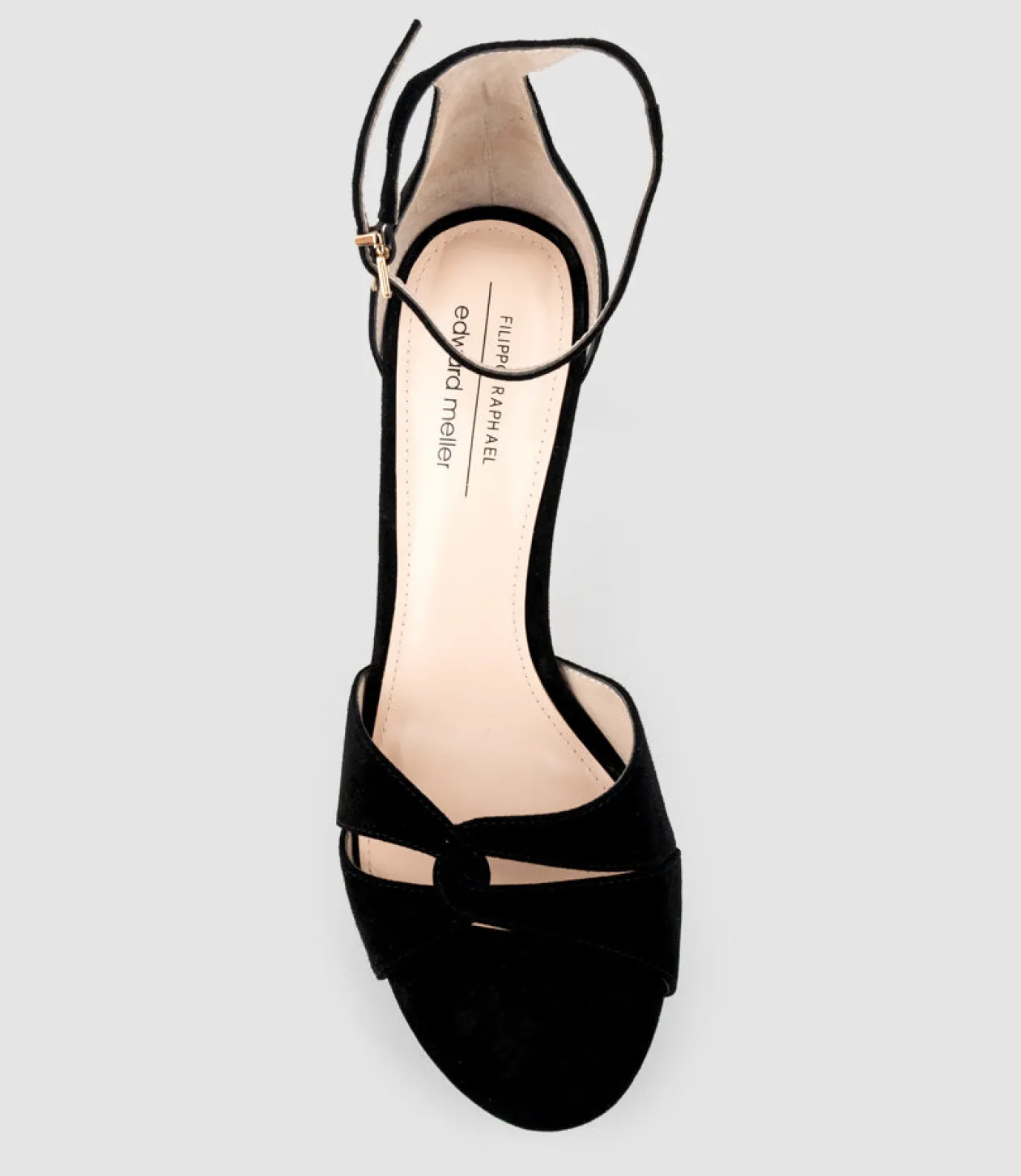 Spencer90 Interlocked Detail Platform Sandal In Black Suede