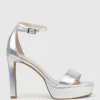 Sydney110 Single Strap Platform Sandal In Silver
