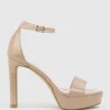 Sydney110 Single Strap Platform Sandal In Nude Patent