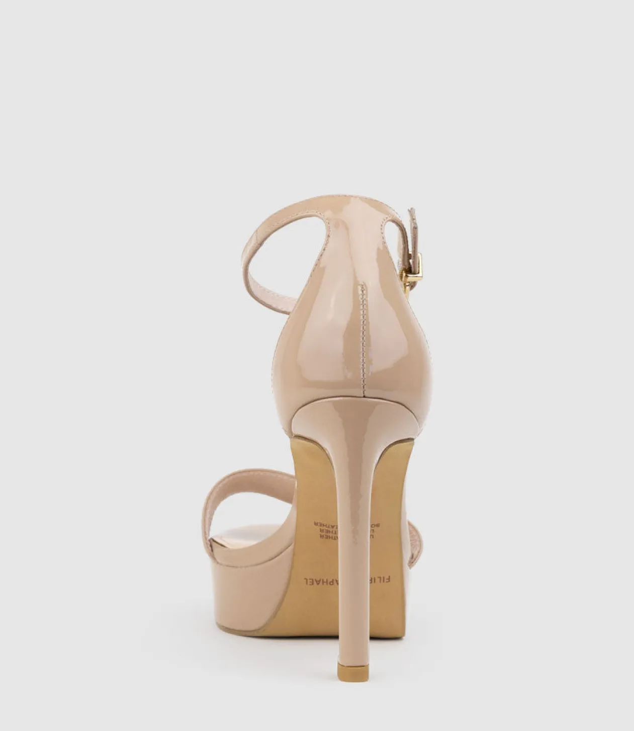 Sydney110 Single Strap Platform Sandal In Nude Patent