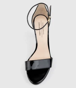 Sydney110 Single Strap Platform Sandal In Black Patent