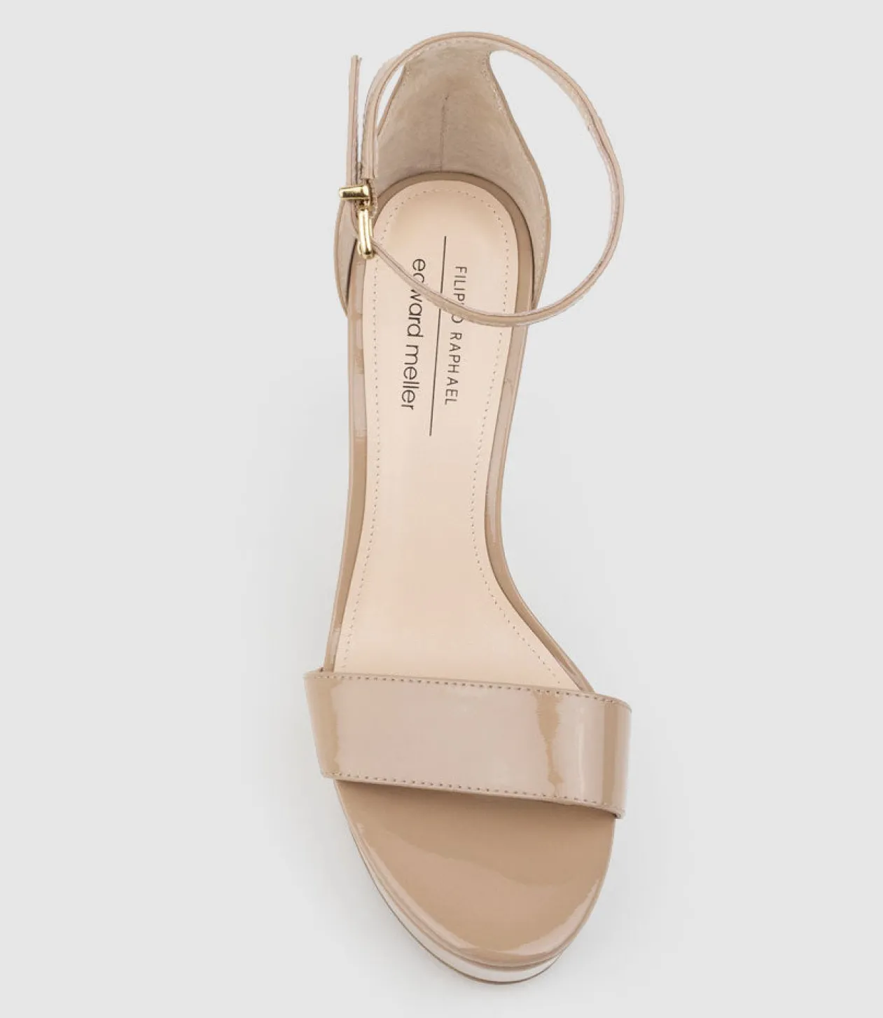 Sydney110 Single Strap Platform Sandal In Nude Patent