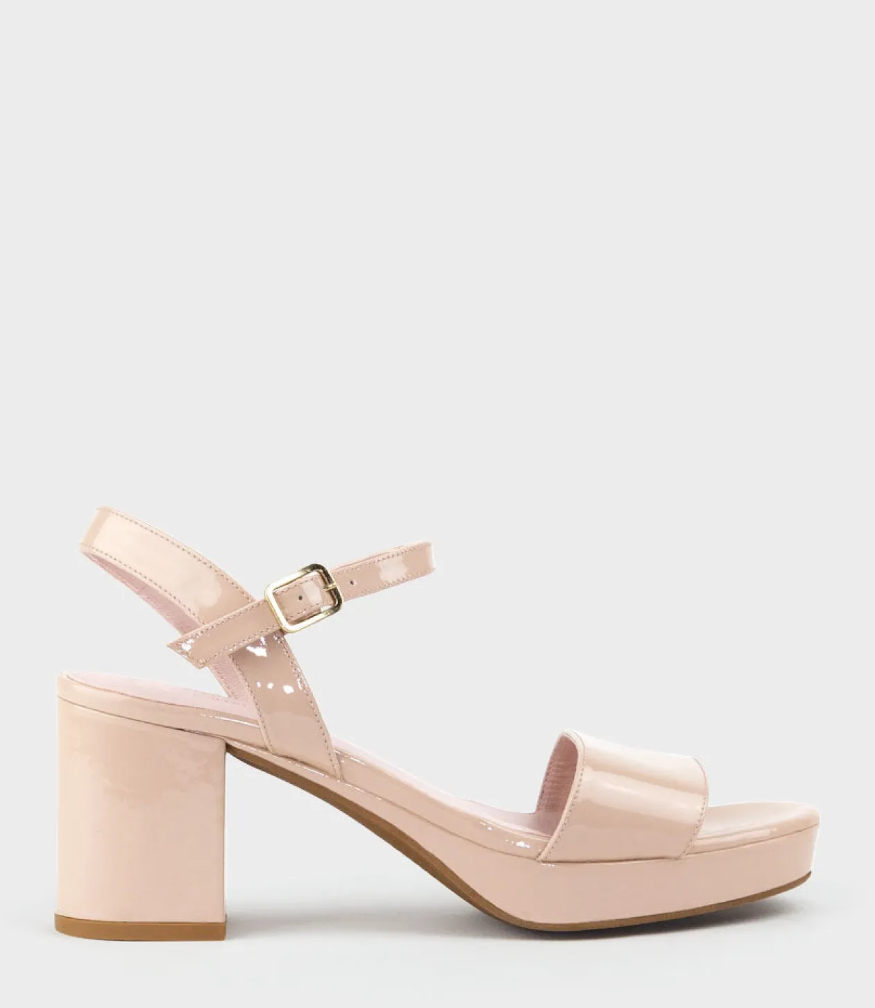 Sylas75 Platform Sandal In Nude Patent