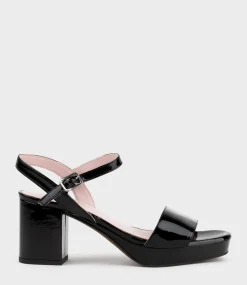 Sylas75 Platform Sandal In Black Patent