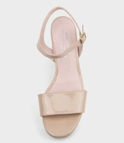 Sylas75 Platform Sandal In Nude Patent