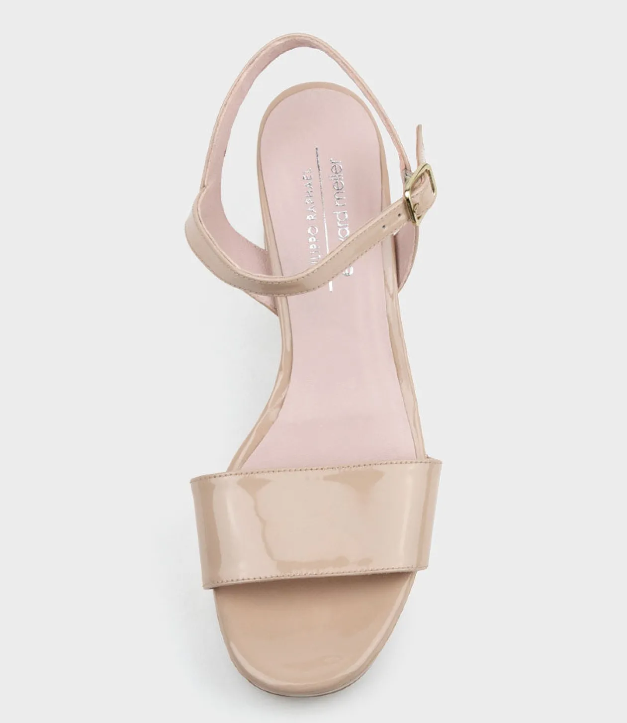 Sylas75 Platform Sandal In Nude Patent