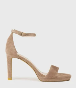 Sylvia90 Platform Sandal In Nude Suede