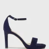 Sylvia90 Platform Sandal In Navy Suede