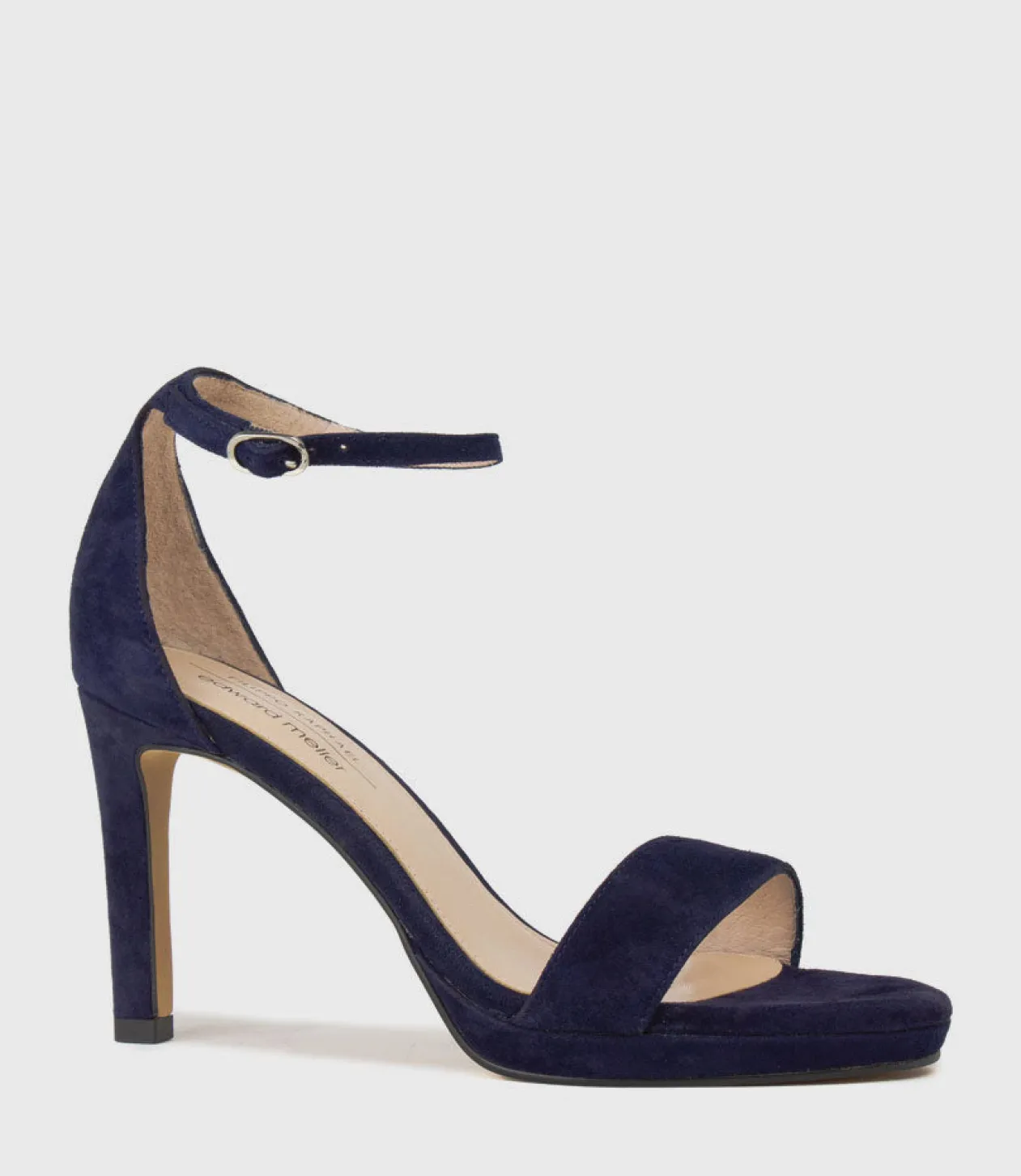 Sylvia90 Platform Sandal In Navy Suede