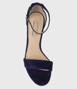 Sylvia90 Platform Sandal In Navy Suede