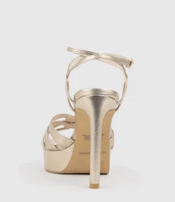 Syren110 Ankle Wrap Platform Sandal In Rosegold