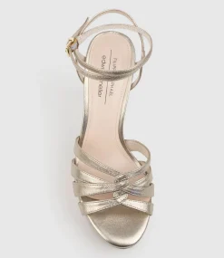 Syren110 Ankle Wrap Platform Sandal In Rosegold