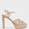 Syria110 Multistrap Platform Sandal In Nude Patent