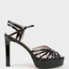 Syria110 Multistrap Platform Sandal In Black Patent