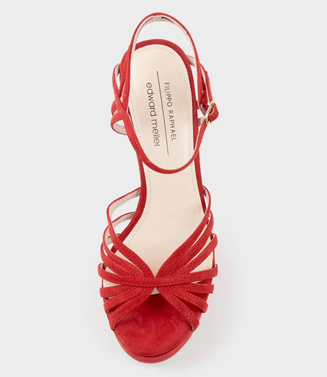 Syria110 Multistrap Platform Sandal In Red Suede