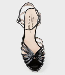 Syria110 Multistrap Platform Sandal In Black Patent