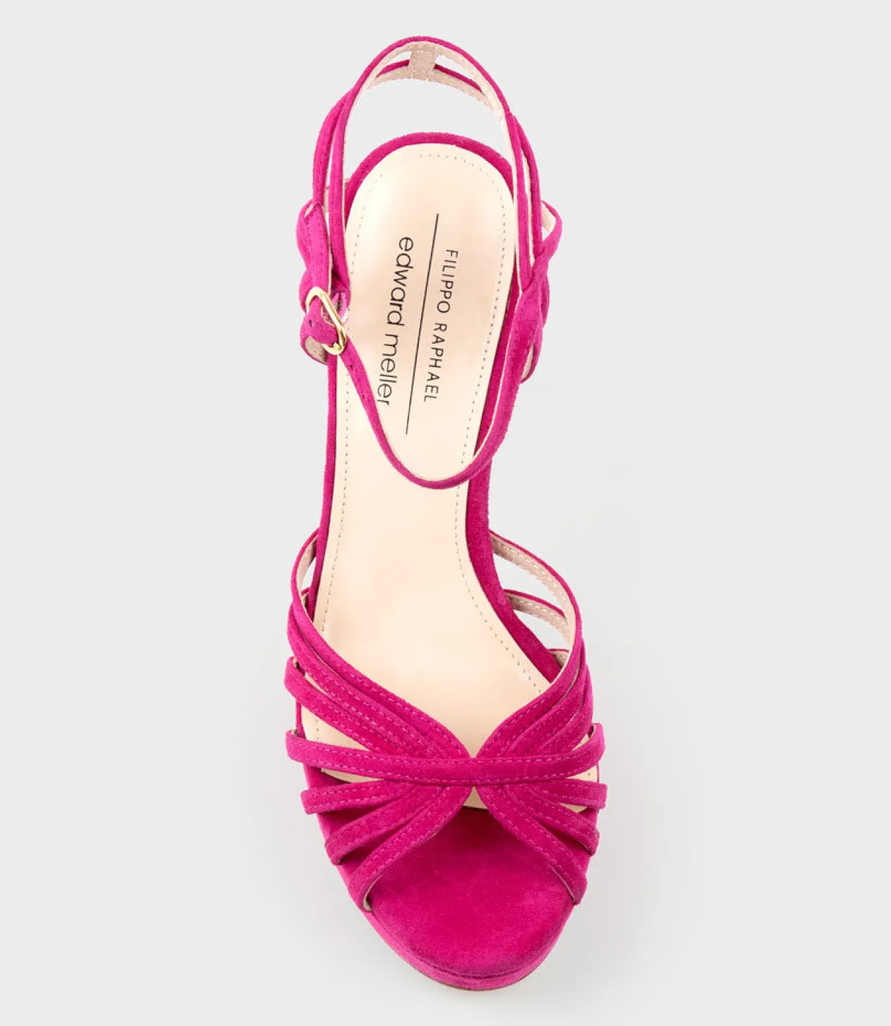 Syria110 Multistrap Platform Sandal In Hot Pink Suede