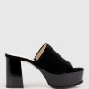 Talin90 Platform Combo Slide In Black Suede