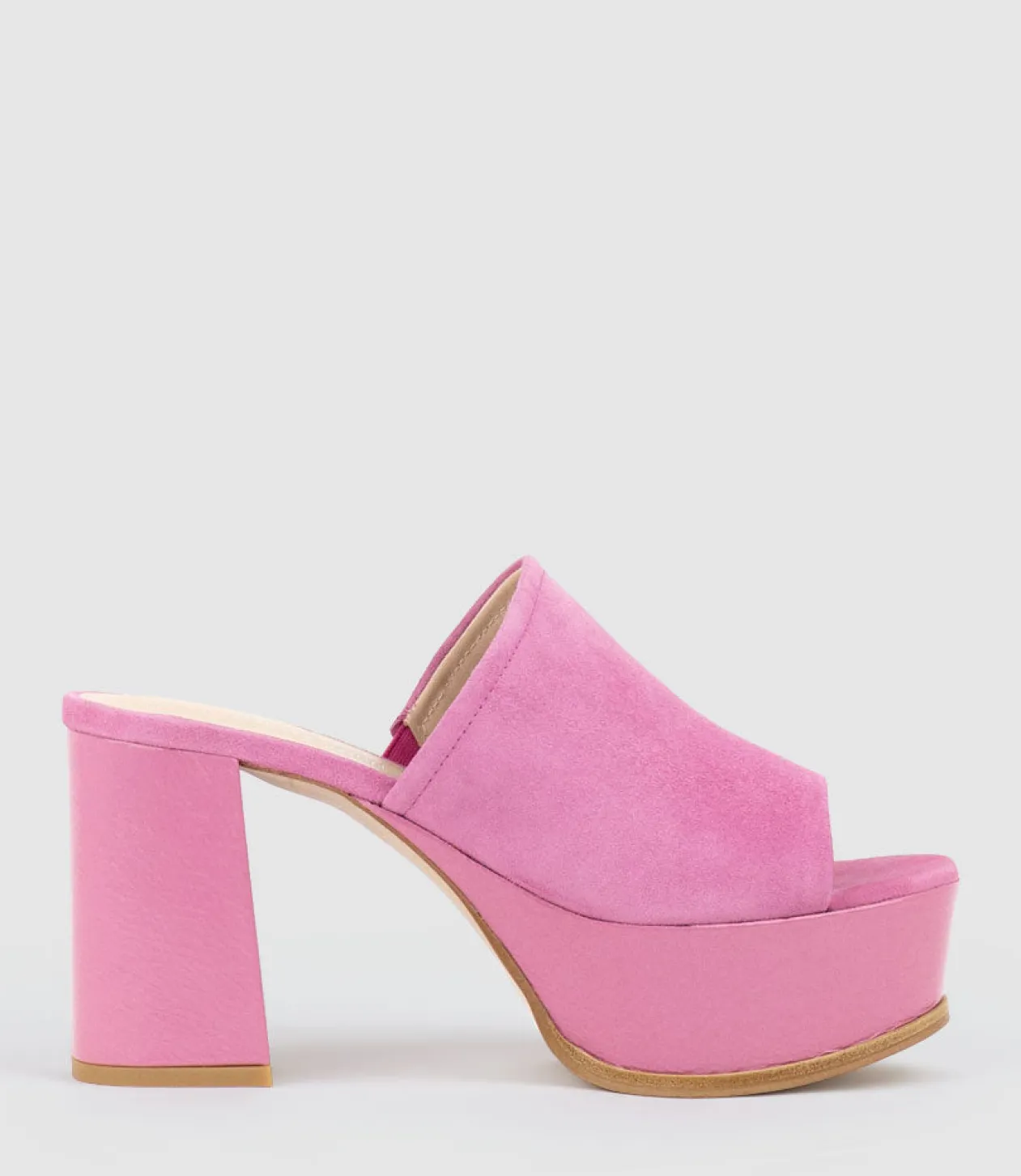 Talin90 Platform Combo Slide In Fuchsia Suede
