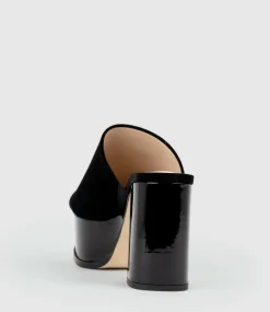 Talin90 Platform Combo Slide In Black Suede