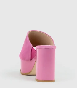 Talin90 Platform Combo Slide In Fuchsia Suede