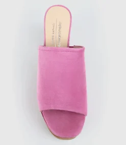 Talin90 Platform Combo Slide In Fuchsia Suede