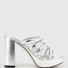 Testra115 Strappy Platform Slide In Silver