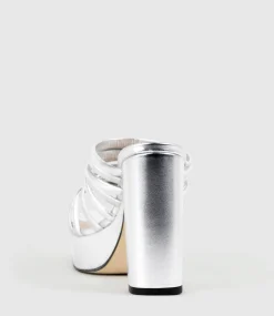Testra115 Strappy Platform Slide In Silver