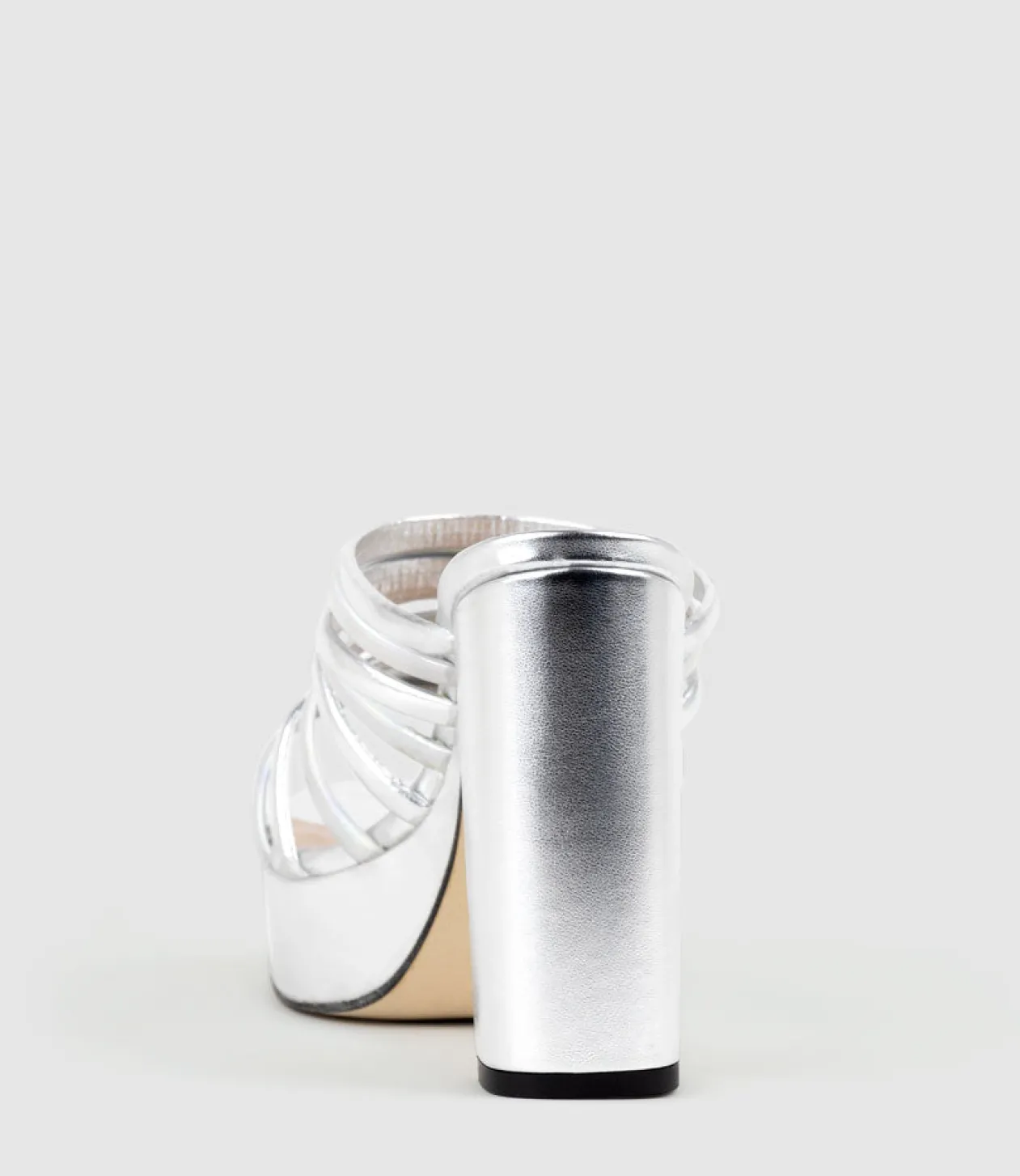 Testra115 Strappy Platform Slide In Silver