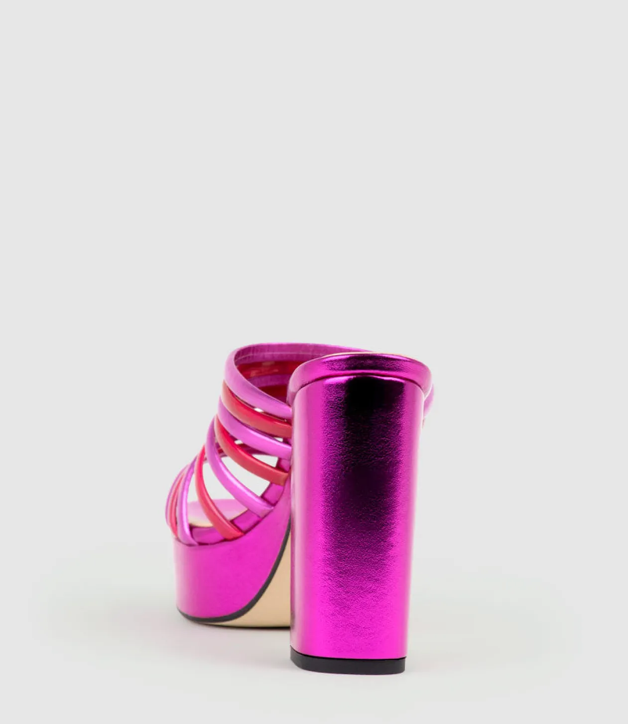 Testra115 Strappy Platform Slide In Fuchsia
