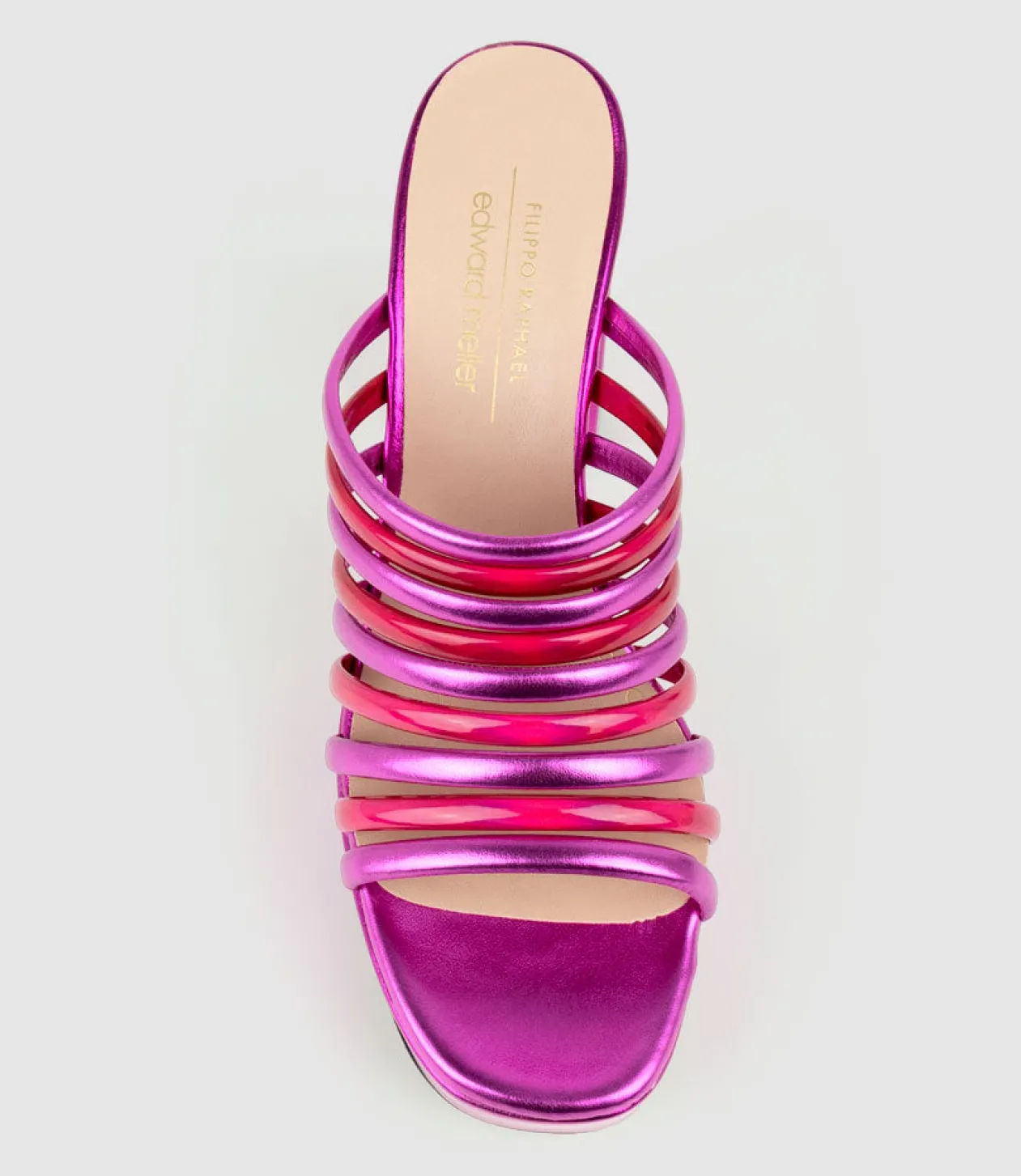 Testra115 Strappy Platform Slide In Fuchsia