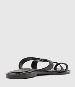 Tiana Crossover Toe Thong In Black