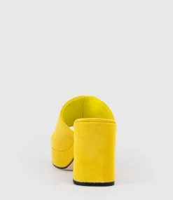 Tilla90 Platform Slide In Yellow Suede