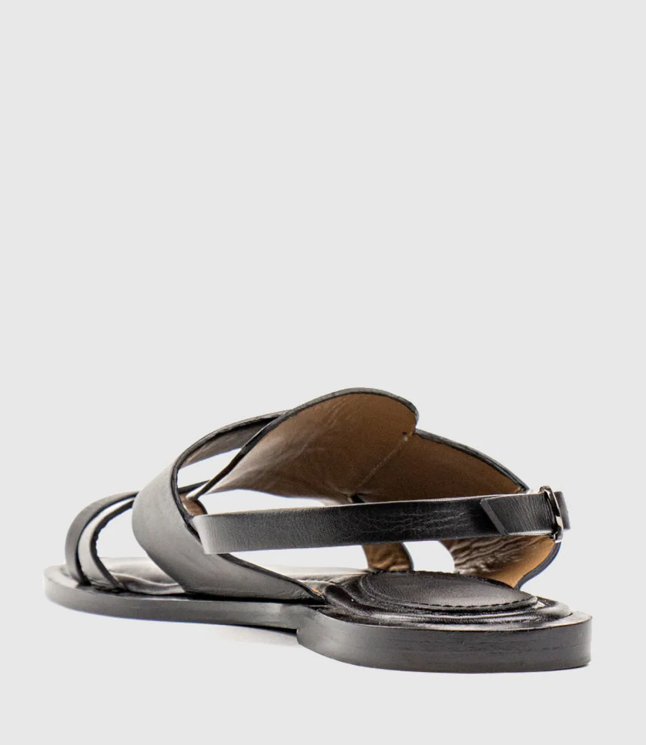 Tori Detailed Toe Thong With Backstrap In Black