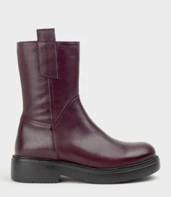 Udo Ankle Boot On Rubber Sole In Bordeaux