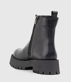 Ulani Ankle Boot On Thick Sole In Black