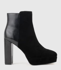 Ulias110 Half N Half Platform Boot In Black Calf