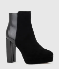 Ulias110 Half N Half Platform Boot In Black Calf