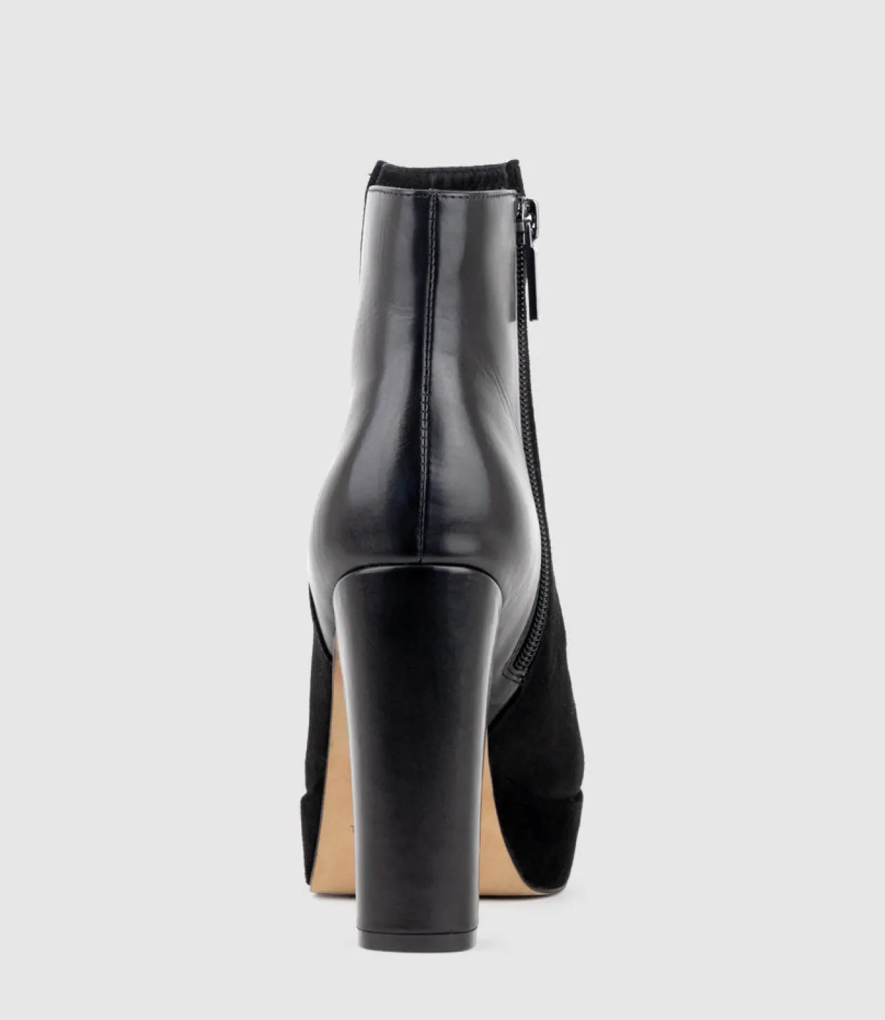 Ulias110 Half N Half Platform Boot In Black Calf