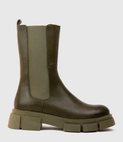 Umi Chukka Boot On Chunky Sole In Khaki