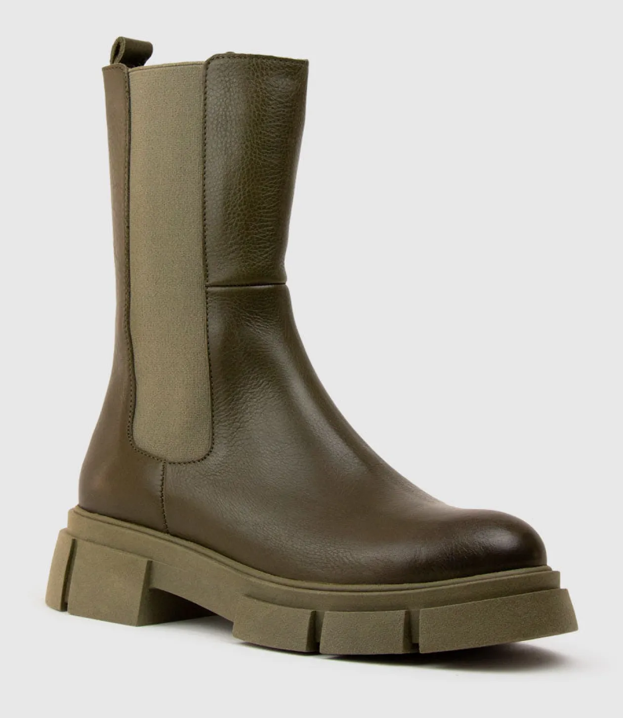 Umi Chukka Boot On Chunky Sole In Khaki
