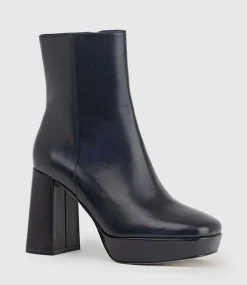 Uriel95 Platform Boot In Black Baby Calf